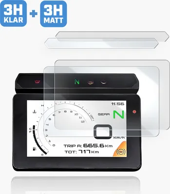 Produktbild von Tachoschutzfolie Displayschutzfolie passend für Benelli TRK702 X 2024+ 1x Klar / 1x Matt