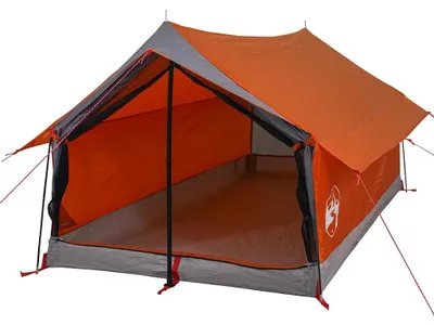 Productafbeelding van vidaXL Campingtent, 2 personen, grijs en oranje, waterdicht