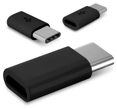 Produktbild von 3x Micro USB Adapter USB Typ C Stecker wandelt USB 2.0 Typ B zu USB 3.1 Typ C
