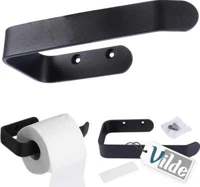 Produktbild von Vilde Toilettenpapierhalter Papierrollenhalter WC-Papierhalter aus Metall schwarz