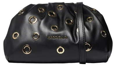 Immagine prodotto di Borsa a spalla "Deep Bag" da donna, in poliuretano, con design arricciato e dettagli dorati a occhielli