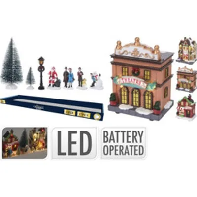 Immagine prodotto di Villaggio di Natale con set di led, 17 pezzi.