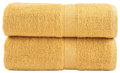 Image de vidaXL Serviettes d'invités SOLUND Premium, 2 pièces, dorées, 30 x 50 cm, 600 g/m²