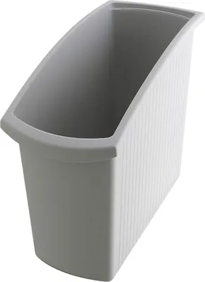 Produktbild von Rechteckiger Kunstoff Papierkorb | 18 Liter, HxBxT 34,5x19,4x45cm | Grau