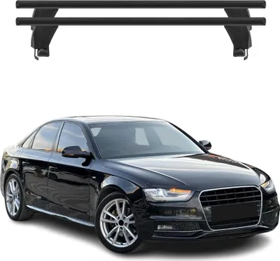 Image de Menabo Barres de toit transversales pour Audi A4 B8 Berline 2012-2015 Noir ABE
