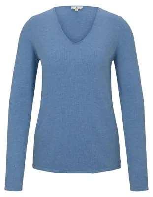 Produktbild von TOM TAILOR SWEATER BASIC V-NECK Damen Sweatshirt