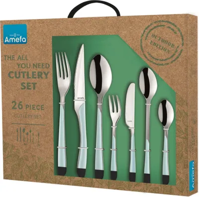 Zdjęcie produktu dla Amefa 26-częściowy zestaw sztućców Eclat All You Need błękitny
