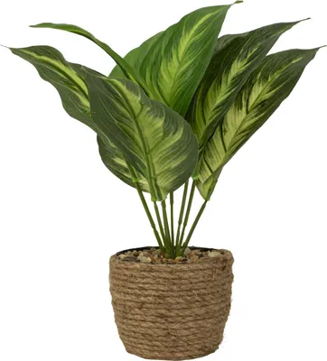 Produktbild von Künstliche Grünpflanze modern arrangiert im Seegrasübertopf Höhe 30 cm ⌀ 11 cm
