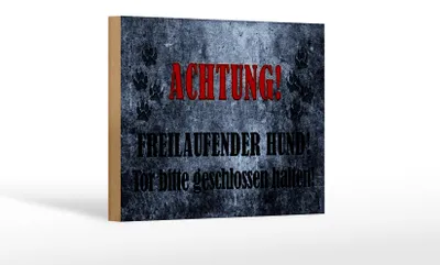 Produktbild von Holzschild Hinweis 18x12cm Achtung freilaufender Hund