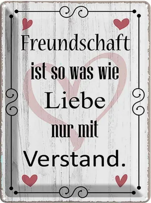 Produktbild von vianmo Blechschild 40x30 cm Freundschaft ist so wie Liebe Familie Freunde
