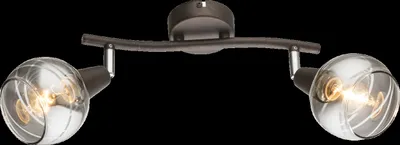 Zdjęcie produktu dla Globo Lighting Reflektor LED metalowy w kolorze brązu, szkło, przezroczysty, DxWxH: 280x97x210mm, zawiera 2x E14 LED 4W 230V, źródło 400lm, wydajność 324lm, 3000K