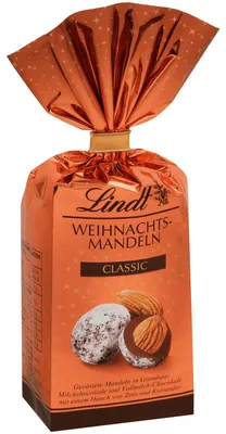 Produktbild von Lindt Weihnachtsmandeln, 100 g, Milchschokolade, 59 mm, 42 mm, 165 mm, Geschenkbox
