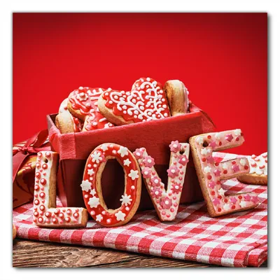 Produktbild von Wallario selbstklebende Möbelfolie/ Tischdecke für Innen und Außen, Größe: 100 x 100 cm - Love Bakery - Backen mit Liebe