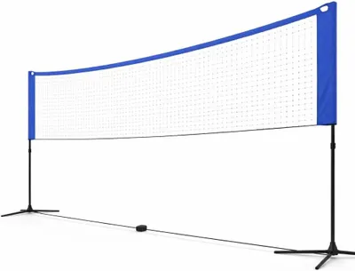 Produktbild von Badmintonnetz 3,1 m faltbar mit Tragetasche – Höhenverstellbares Sportnetz für Volleyball, Tennis, Federball & Outdoor-Spiele