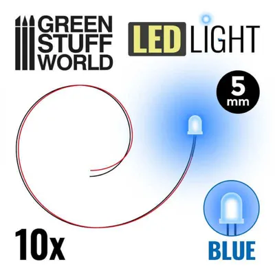 Immagine prodotto di Green Stuff World - LED, colore blu, 5 mm (confezione da 10 pezzi)