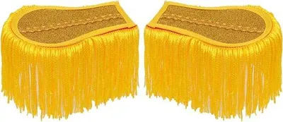 Productafbeelding van Epauletten Schouderstukken - Schouderdecoratie Kostuum - Feestelijke Aankleding - Gouden Franje - 15.5 x 8 cm - Goud