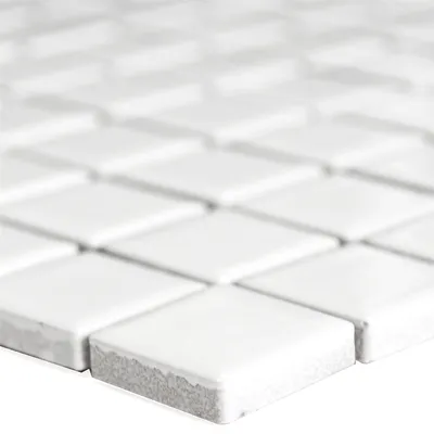 Produktbild von Keramik Mosaikfliesen Adrian Weiß Matt Quadrat 23