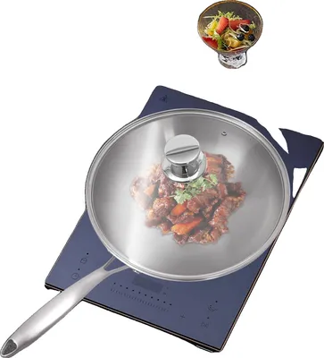 Obrázok produktu pre Nerezová panvica, veľkosť 32 cm, pokrievka z tvrdeného skla, 30 cm