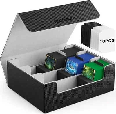 Produktbild von Mlikero Sammelkarten-Aufbewahrungsbox für 1800+ Karten, Magnetische Karten Deck-Box passend für MTG und Sports Karten, Premium Commander Karten Deck-Box mit 10 kompatiblen Kartenteilern
