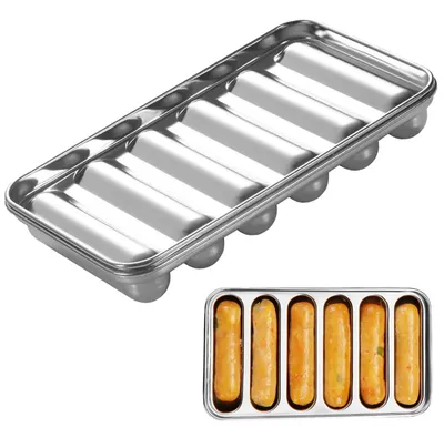 Wurstform 6 Fächer mit Deckel, Edelstahl 304, 23,9 cm