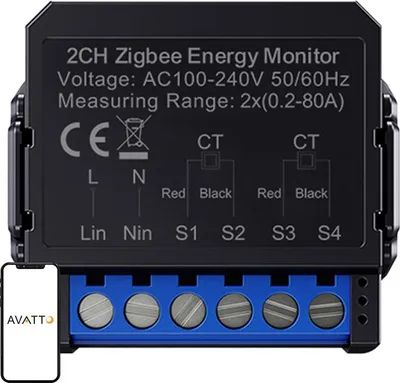 Image de Compteur d'énergie Avatto Zwpm16-2 Zigbee bidirectionnel