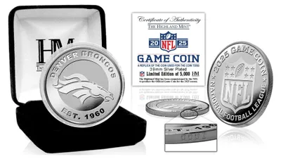 Produktbild von Denver Broncos 2025 Game Coin (39mm) Münze, silber
