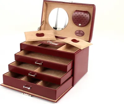 Produktbild von WINDROSE Schmuckschatulle Merino Moda Jewelry Box Red dunkelrot