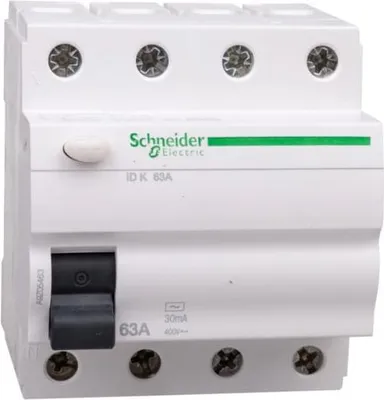 Image de Disjoncteur différentiel IDK-63-4-30-AC 63A 4 pôles 30mA Type AC Schneider A9Z05463