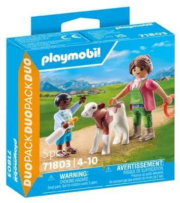 Produktbild von PLAYMOBIL Bäuerin mit Kind und Kalb, 4 Jahr(e), Mehrfarbig, Kunststoff