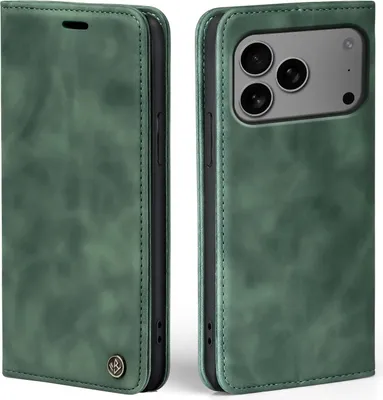 Produktbild von Handy Hülle für Apple iPhone 17 Pro Max Klapphülle Bookcase Flip Cover Handy Tasche Etui Farbe: Grün