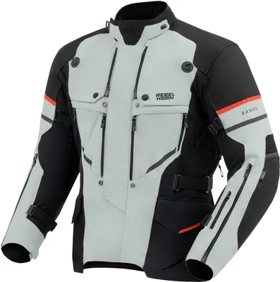 Produktbild von Rebelhorn Range wasserdichte Motorrad Textiljacke, grau/schwarz/rot, L
