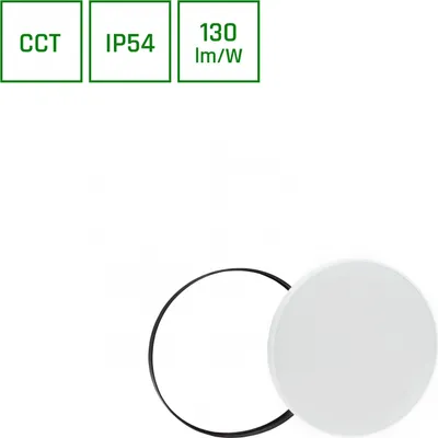 Productafbeelding van Spectrum LED Wand- en plafondlamp Nymphea, Ø25cm, geschikt voor vochtige ruimtes, IP54, wit, 18W, 2350lm, kleurtemperatuur instelbaar (3000/4000/6000K)