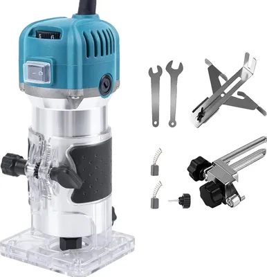 Obrázek produktu pro Frézka na dřevo, výkonný motor 800 W, 6stupňové přesné nastavení, zástrčka EU + 6 rychlostí