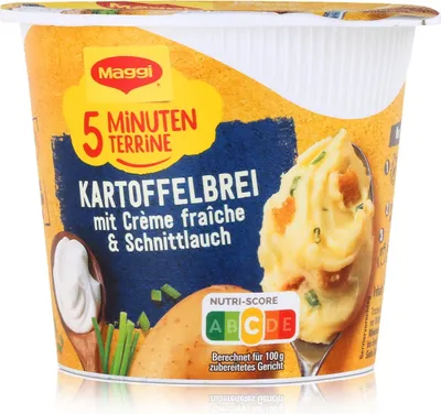 Produktbild von Maggi 5 Minuten Terrine Kartoffelbrei Créme fraiche Schnittlauch 53g (1er Pack)