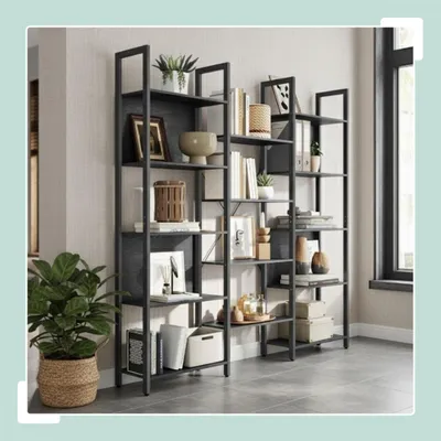 Image de Bibliothèque industrielle, étagères de rangement à 14 niveaux