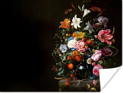 Produktbild von MuchoWow® Poster Alte Meister - Kunst - Vase mit Blumen - Jan Davidsz de Heem 40x30 cm - Plakate für die Wände - Poster Wohnzimmer