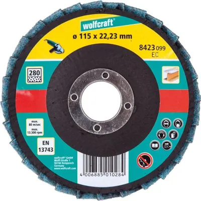 Produktbild von Wolfcraft Schleiflamellenteller Ø 115 x 22,23 mm Vlies fein