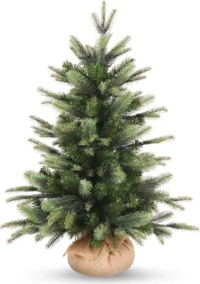 Obrázek produktu pro Umělý vánoční stromek Adal 80 cm, smrk s 2D a 3D jehličím v jutovém obalu