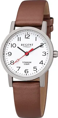 Image de Regent Femme Montre F-1213 Cuir Mouvement Quartz Montre bracelet Titane brun D2URF1213