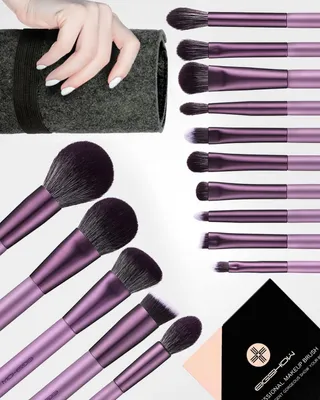 Produktbild von Make-up Pinsel Set 15 Stücke, lila, für Make-up