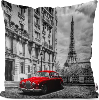 Produktbild von VOID Paris Eiffelturm Oldtimer Kissenbezug Kissenhülle Sofakissen Kissen Deko Outdoor-Kissen Dekokissen