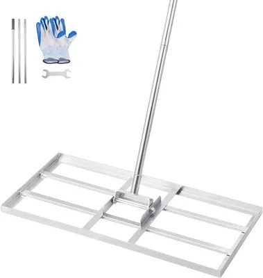 Obrázek produktu pro Hrablo na trávu – vyrovnávací hrábě (vyrovnávací hrábě) – 35,5 x 76,2 cm základová deska – s rukojetí – uhlíková ocel – pro trávníky, dvory a golfová hřiště