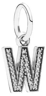 Produktbild von Pandora Charm-Anhänger Buchstabe W mit Zirkonia Silber 791335CZ