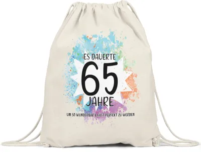Produktbild von Es Dauerte 65 Jahre Um So Wunderbar Zu Werden Turnbeutel Gymsack  Geburtstagsgeschenk 65 Jahre Alt Humor