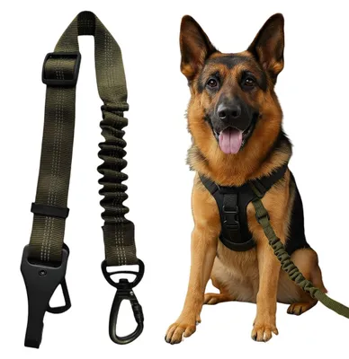 Imagen del producto de Arnés para perros, elástico y ajustable, de color verde claro, cinturón de seguridad para automóvil