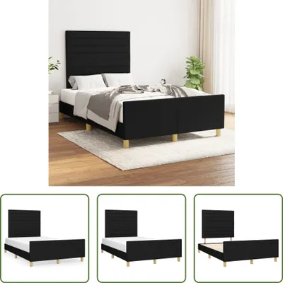Produktbild von The Living Store Bettgestell mit Kopfteil Schwarz 120x200 cm Stoff