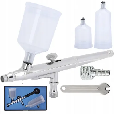 Obrázek produktu pro Rosfix Airbrush pro Lakování v Pouzdře Se Dvěma Nádržkami, Tryska 0,5 mm