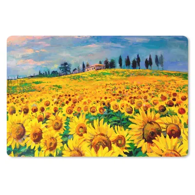 Produktbild von MuchoWow® Mauspad Mousepad Ölfarbe - Gemälde - Blumen - Sonnenblume 27x18 cm - Mousepads - Maus Mat - Pad - Mausunterlage - Büroartikel - Desk Matten