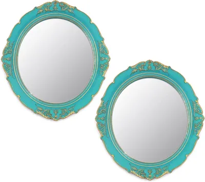 Produktbild von Wandspiegel oval, Vintage, 33 x 37,5 cm, für Schlafzimmer und Wohnzimmer