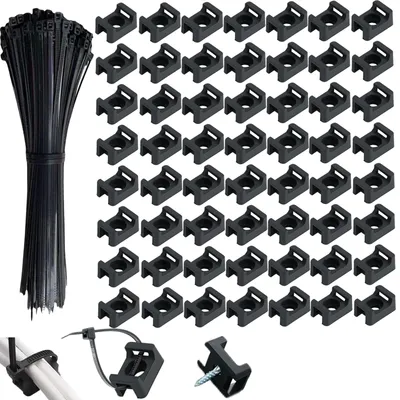 Kabelbinder-Set 100 Stück, 300 mm x 4,8 mm, schwarz, UV-beständig